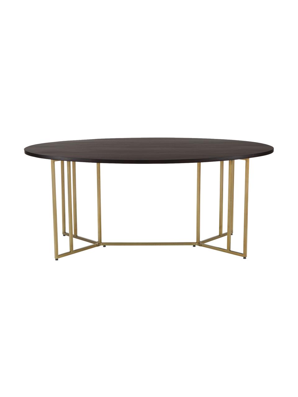 Tavolo ovale in legno di mango Luca, in diverse misure, Struttura: metallo verniciato a polv, Legno di mango, dorato, Larg. 240 x Prof. 100 cm