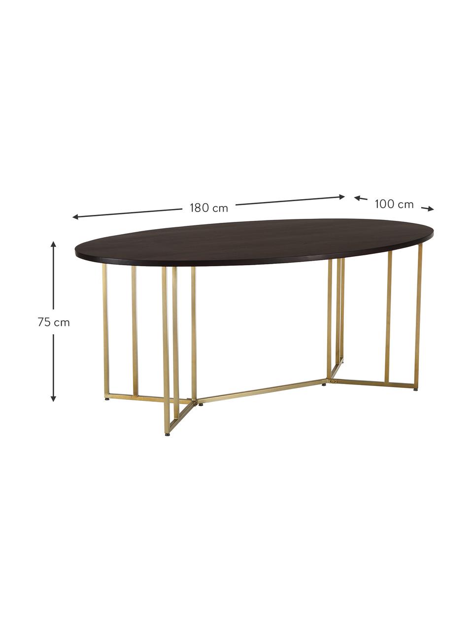 Table ovale bois de manguier Luca, différentes tailles, Bois de manguier, couleur dorée, larg. 240 x prof. 100 cm