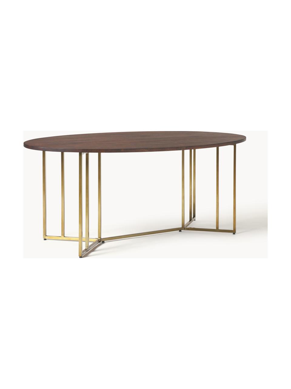 Oválny jedálenský stôl z mangového dreva Luca, rôzne veľkosti, Mangové drevo, odtiene zlatej, Š 240 x H 100 cm