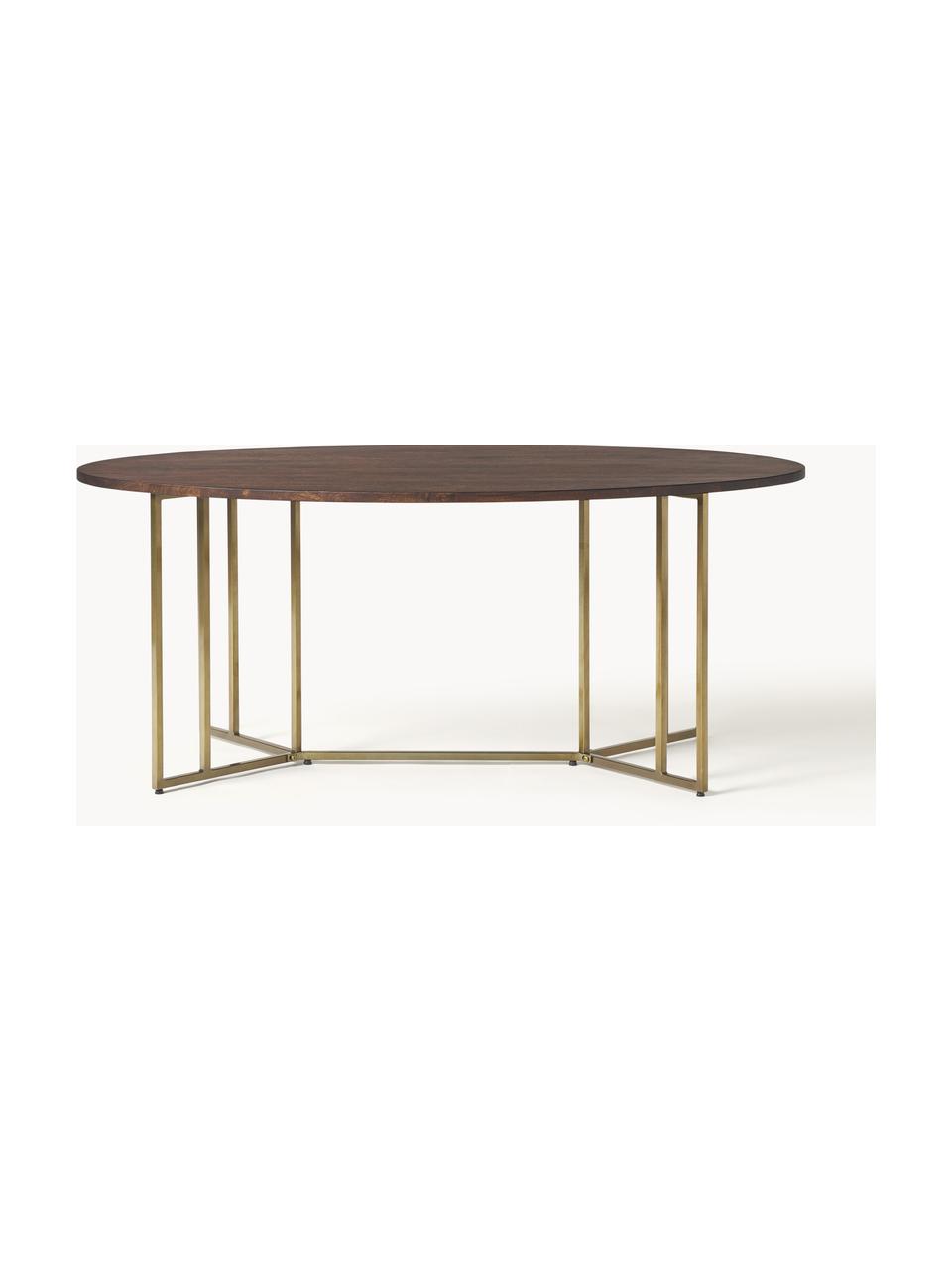 Table ovale en bois de manguier Luca, tailles variées, Manguier, cadre doré, larg. 240 x prof. 100 cm