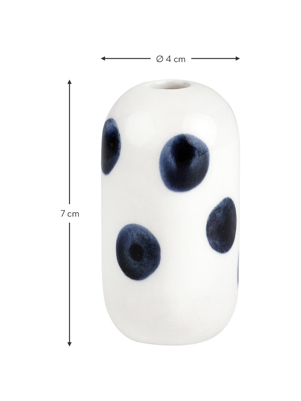 Petit vase grès cérame Home Office, Blanc, bleu