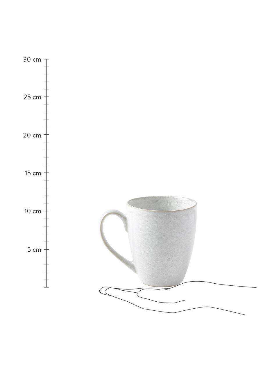 Tazza da caffè con smalto reattivo Gemma 2 pz, Gres, Bianco crema, Ø 12 x Alt. 11 cm