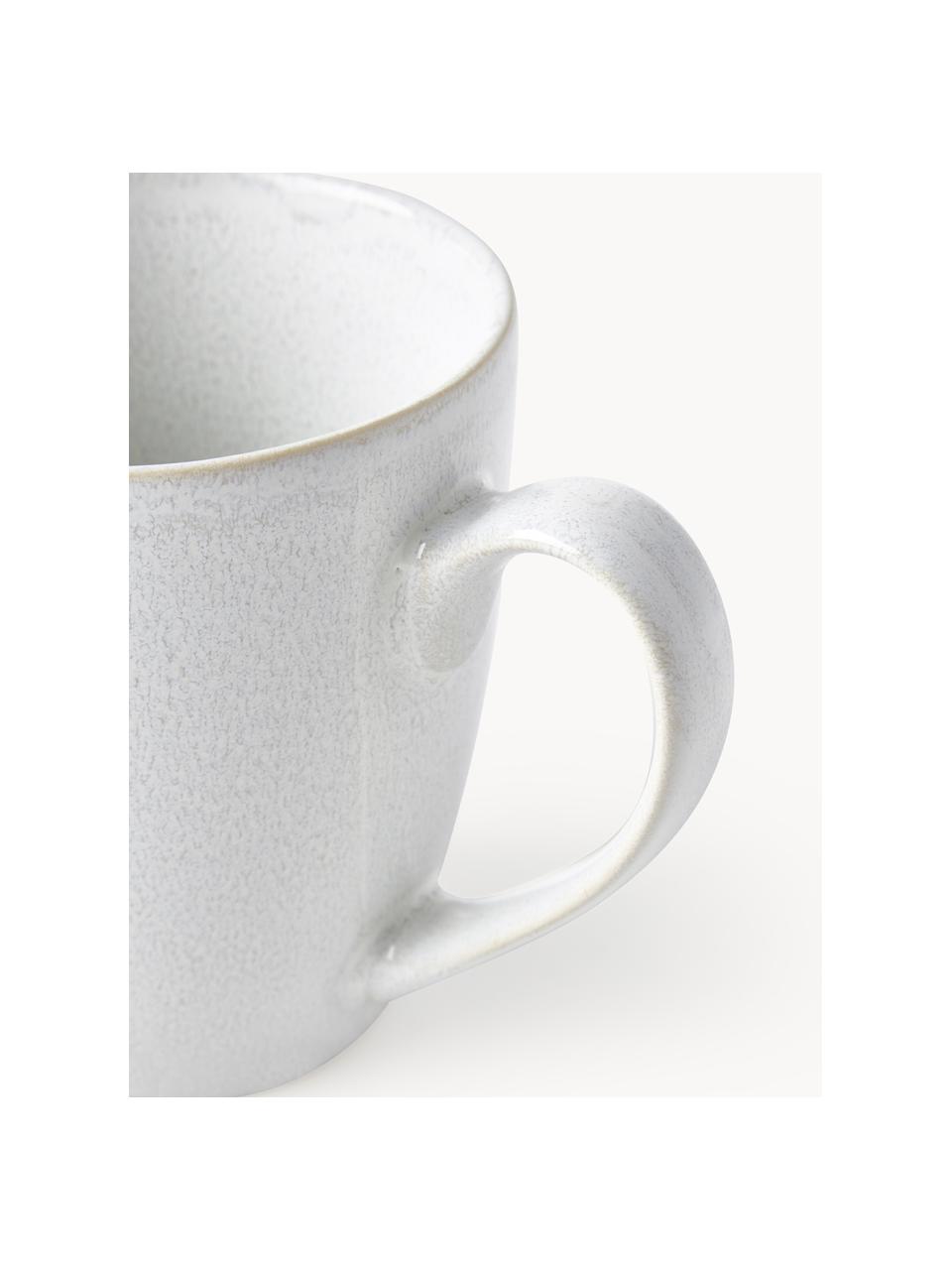 Kaffeetassen Gemma mit reaktiver Glasur, 2 Stück, Steinzeug, Weiß, Ø 12 x H 11 cm, 400 ml