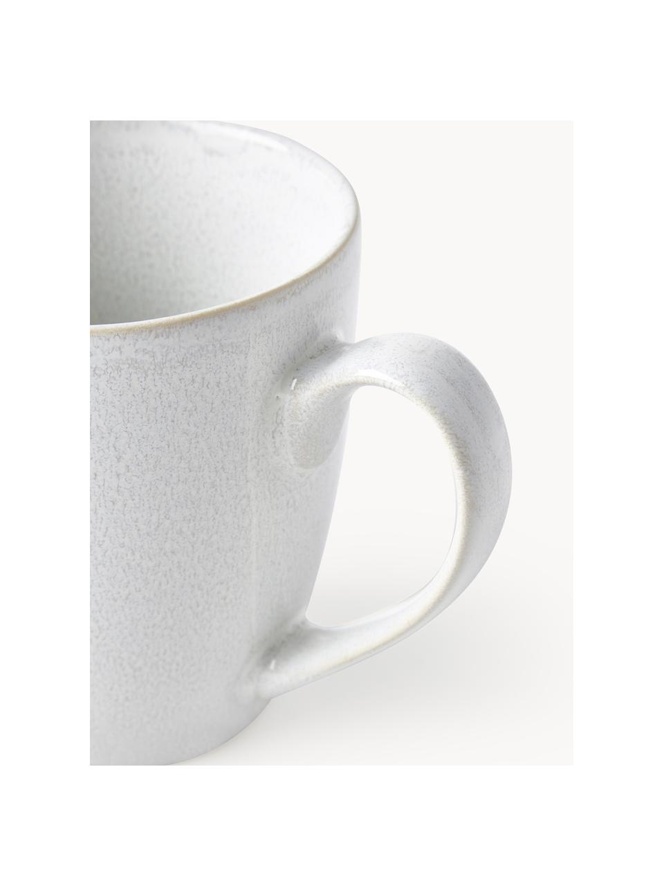 Tazas de café esmaltadas Gemma, 2 uds., Gres, Blanco, Ø 12 x Al 11 cm, 400 ml