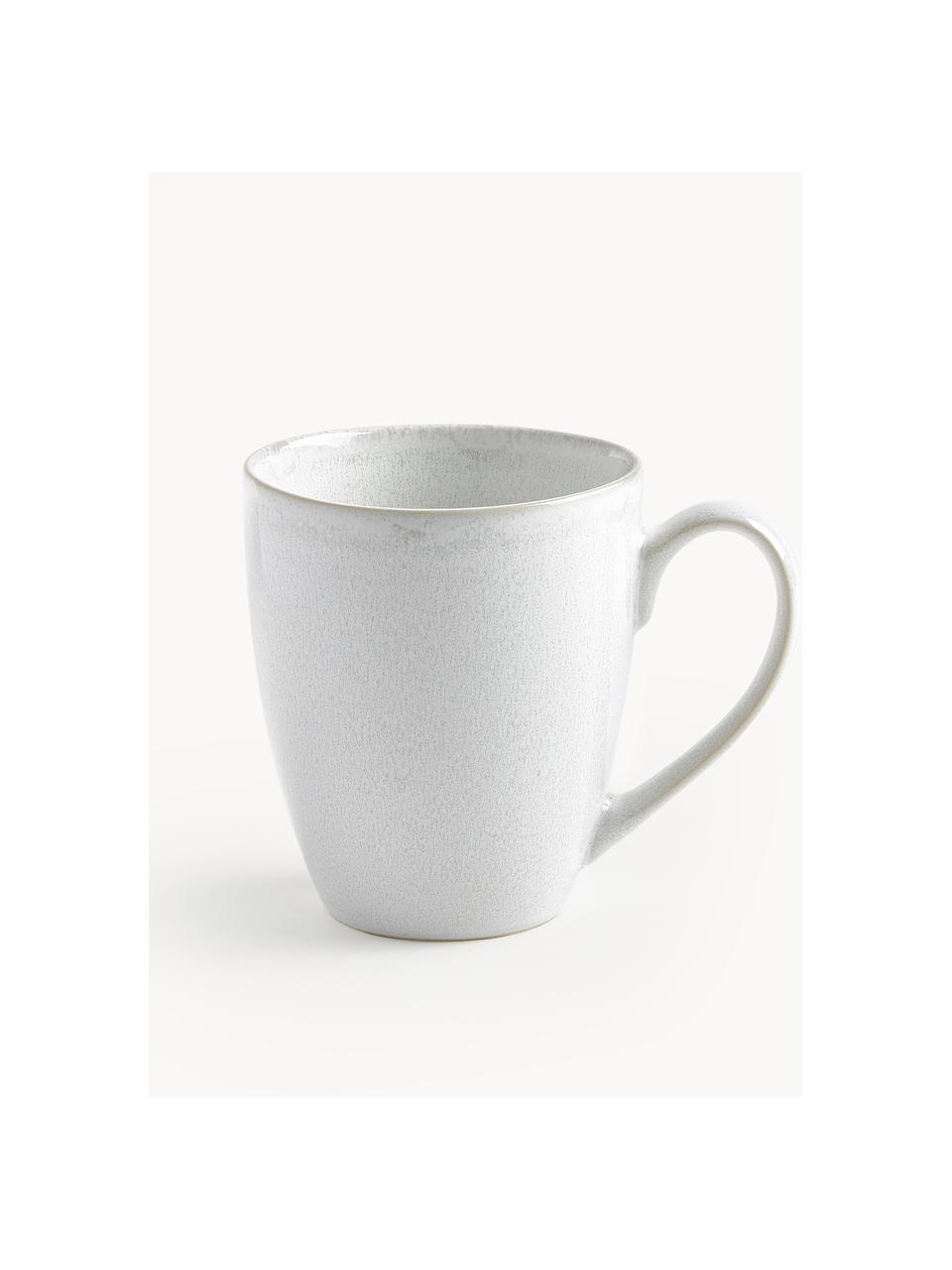 Tazas de café esmaltadas Gemma, 2 uds., Gres, Blanco, Ø 12 x Al 11 cm, 400 ml