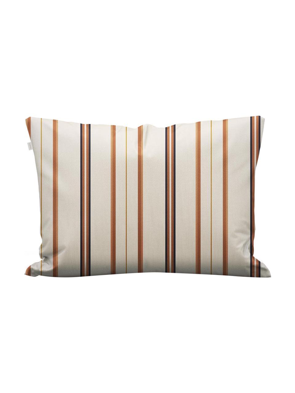 Gestreifte Baumwollsatin-Bettwäsche Merly, Webart: Satin Baumwollsatin wird , Orange, Beige, 135 x 200 cm + 1 Kissen 80 x 80 cm