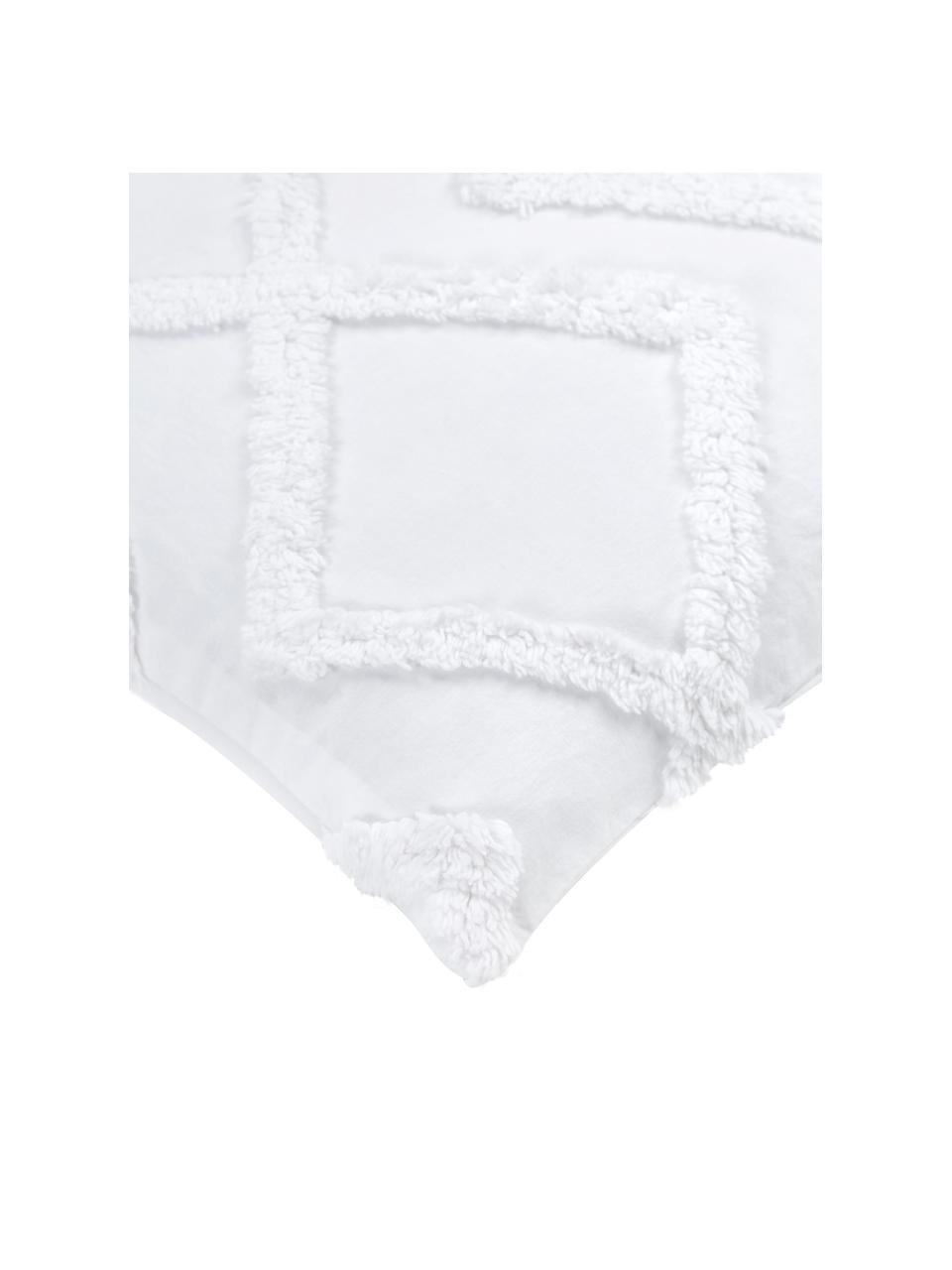 Taie d'oreiller rectangulaire en percale de coton Faith, Blanc, larg. 65 x long. 65 cm