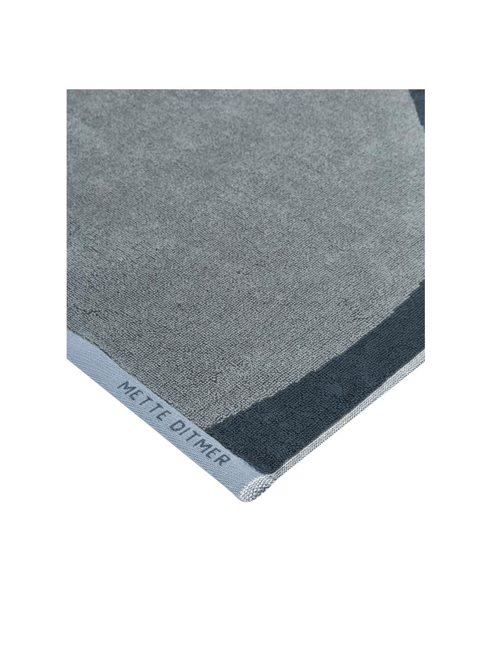 Malý uterák z organickej bavlny Rock, 100 % organická bavlna, Modrá, sivá, Uterák, Š 50 x D 95 cm, 2 ks