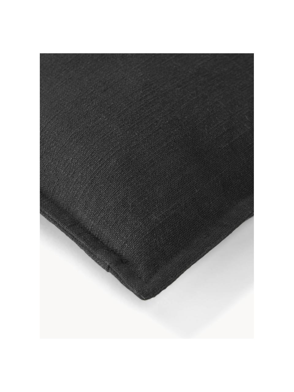 Baumwoll-Kissenhülle Vicky, 100 % Baumwolle, Schwarz, B 50 x L 50 cm