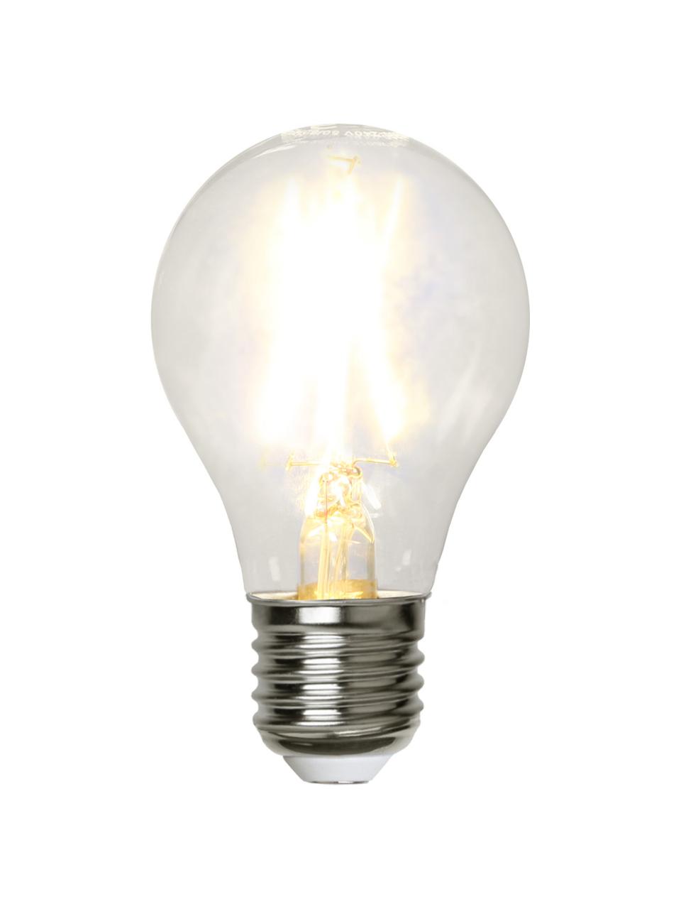 E27 peertje, 220lm, warmwit, 3 stuks, Peertje: glas, Fitting: aluminium, Transparant, Ø 6 x H 11 cm