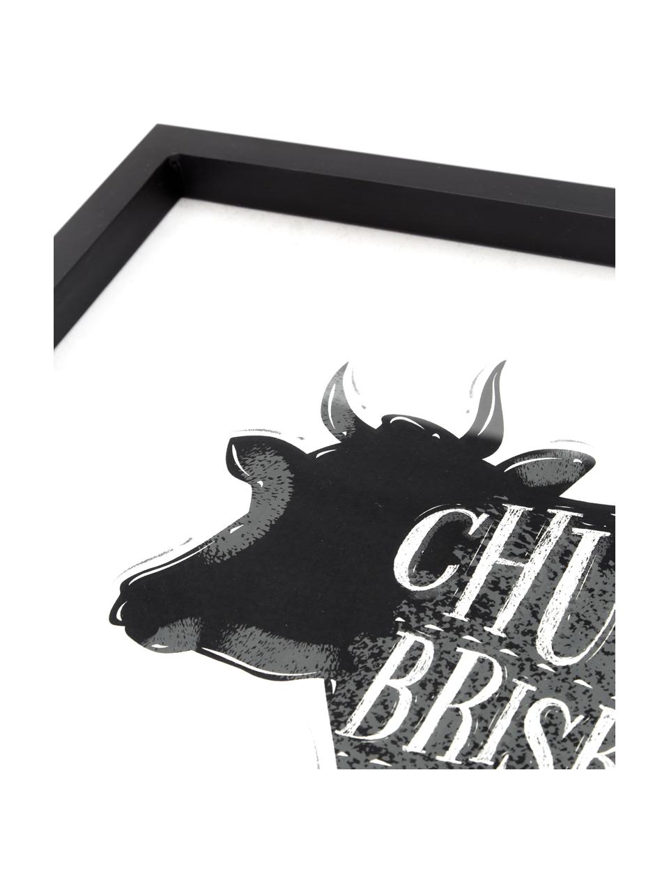 Zarámovaná umělecká reprodukce Cow, Černá, bílá, Š 50 cm
