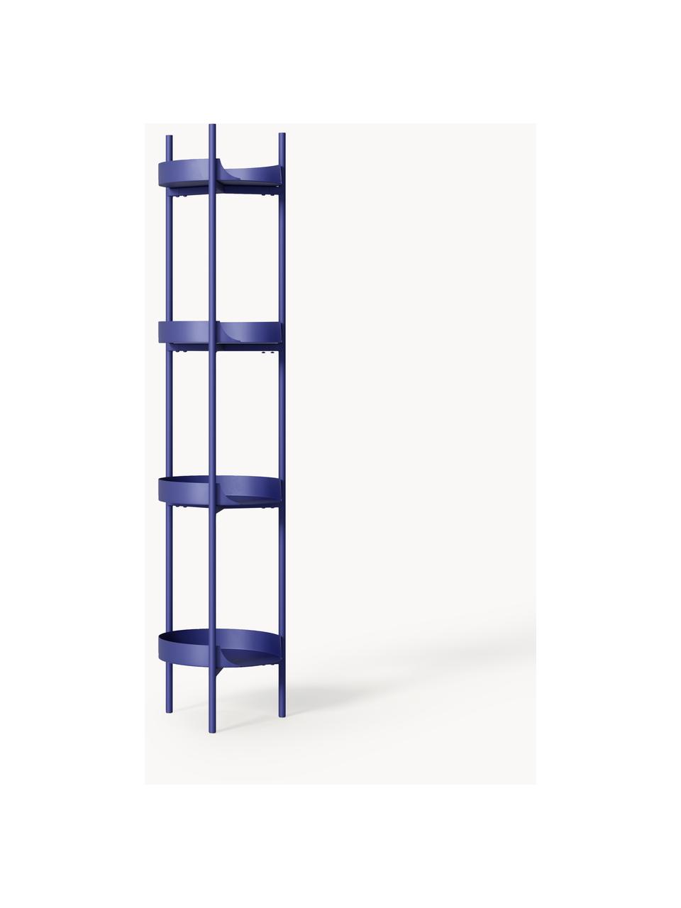 Étagère étroite en métal Taru, Métal, revêtement par poudre, Bleu roi, mat, Ø 32 x haut. 142 cm