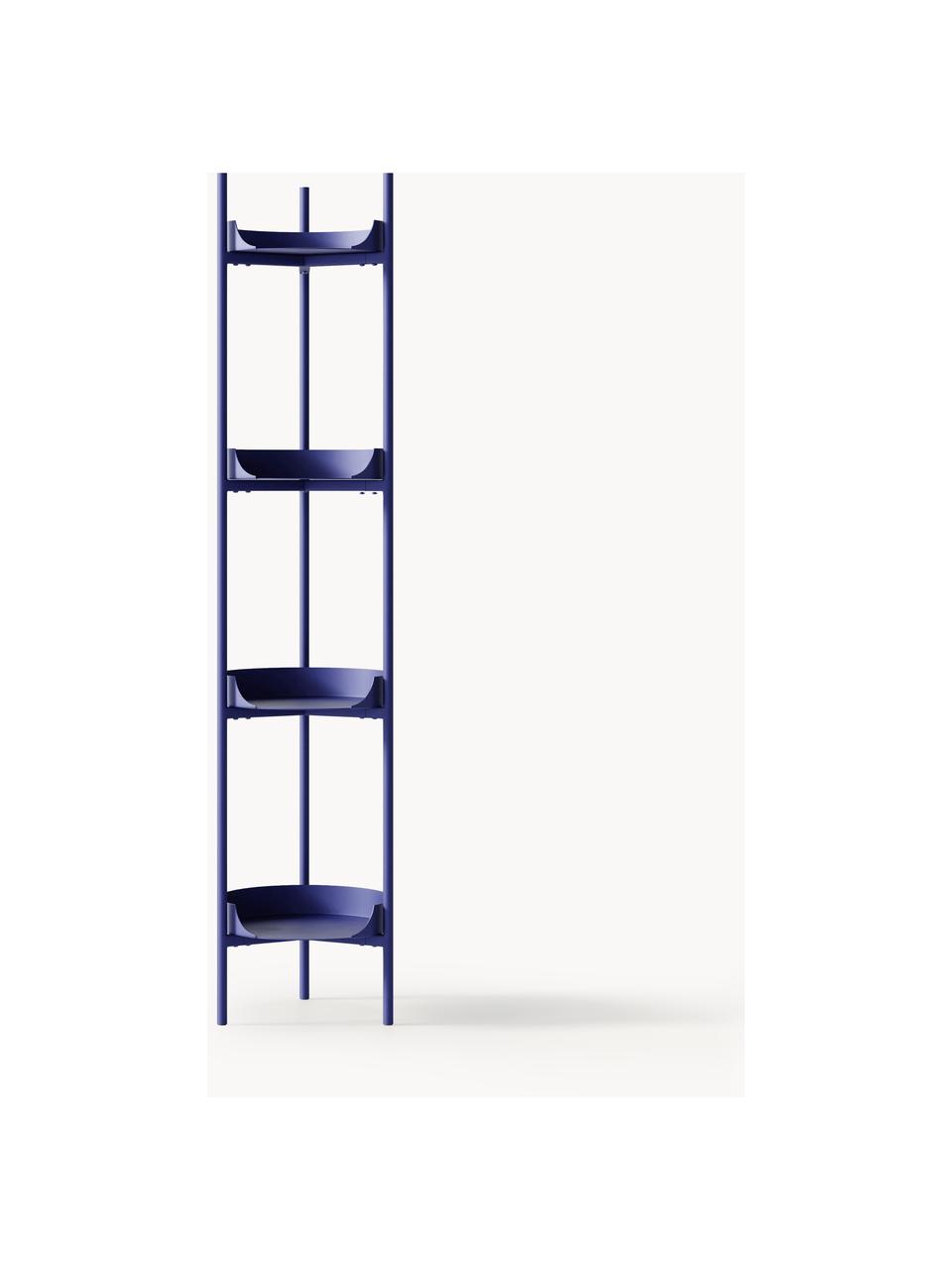 Étagère étroite en métal Taru, Métal, revêtement par poudre, Bleu roi, mat, Ø 32 x haut. 142 cm