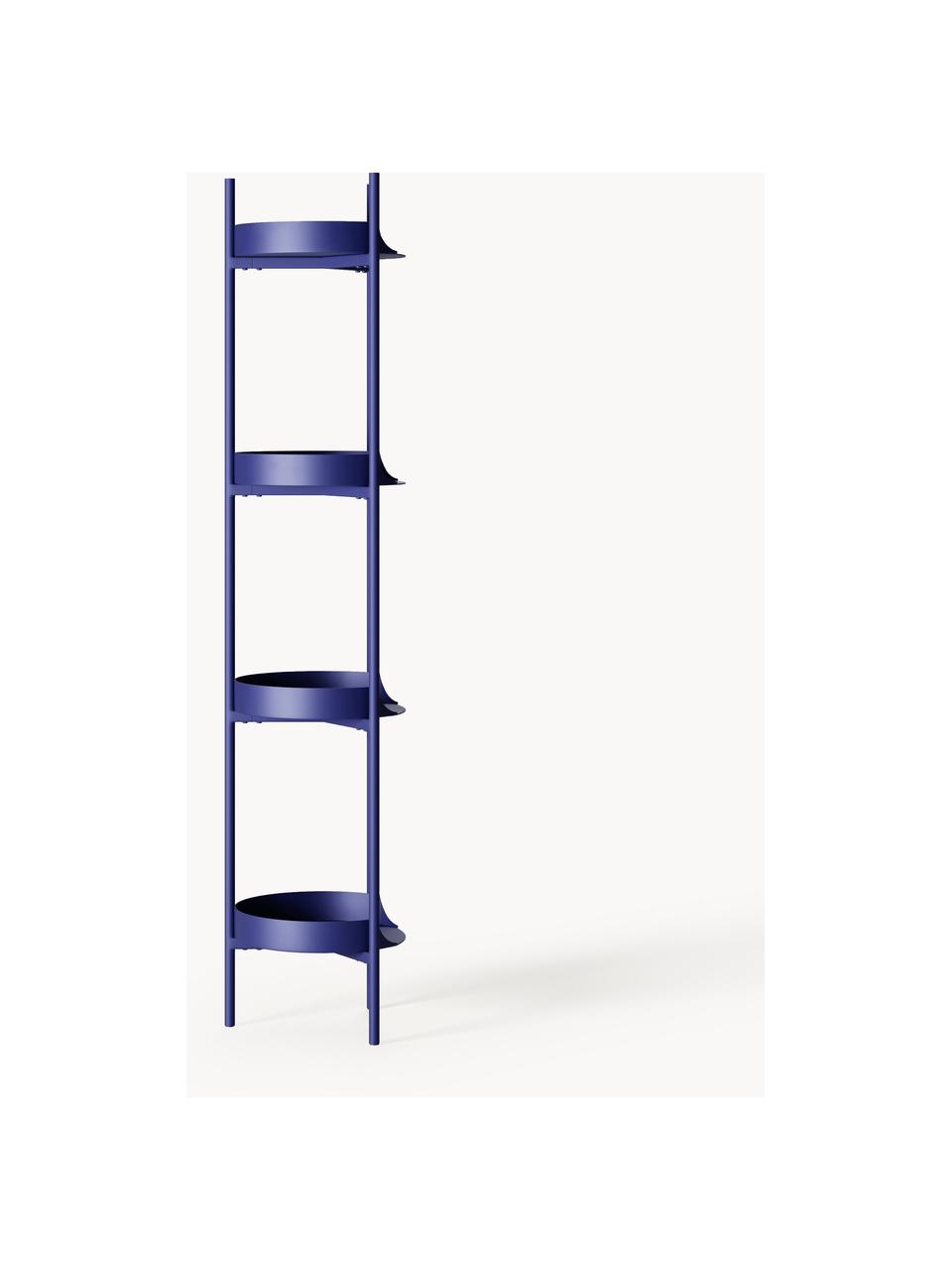 Étagère étroite en métal Taru, Métal, revêtement par poudre, Bleu roi, mat, Ø 32 x haut. 142 cm