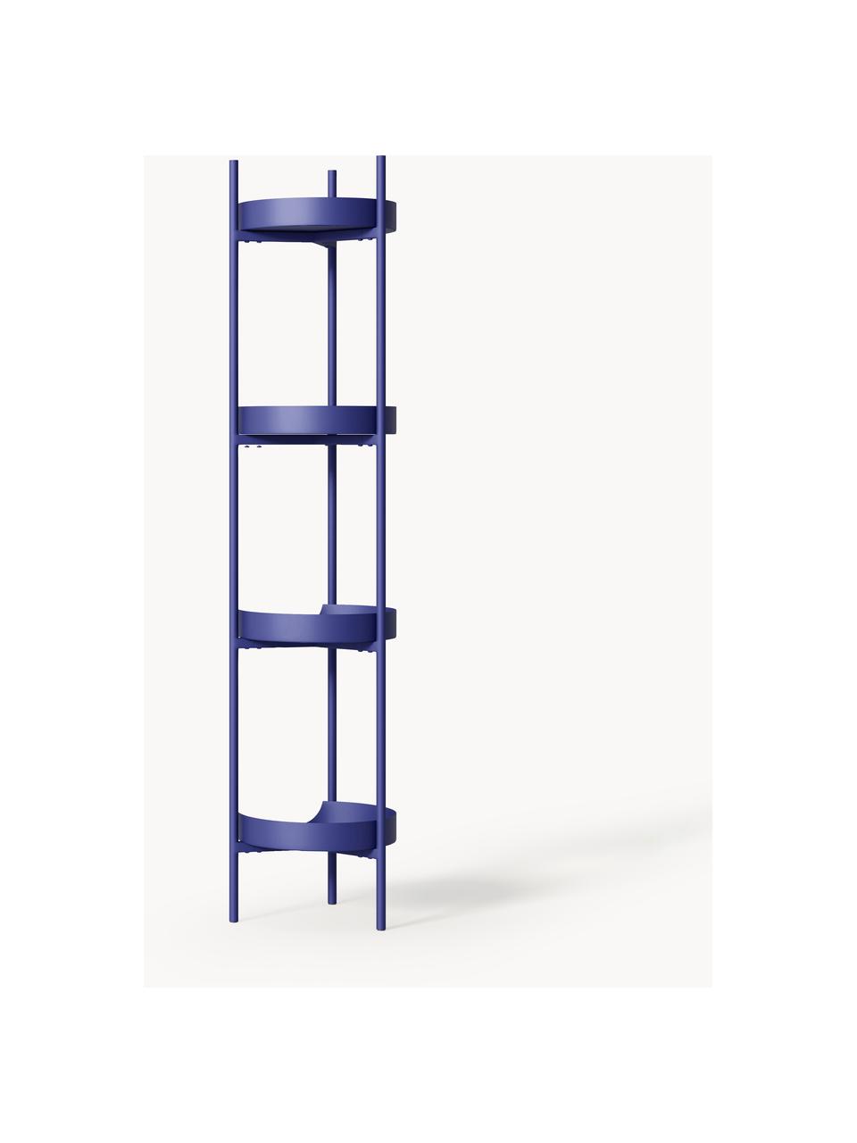 Étagère étroite en métal Taru, Métal, revêtement par poudre, Bleu roi, mat, Ø 32 x haut. 142 cm