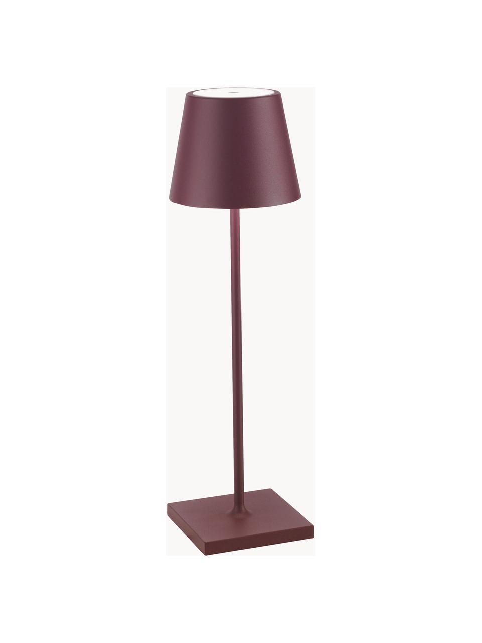 Lampa stołowa LED z funkcją przyciemniania Poldina, Ciemny fioletowy, matowy, Ø 11 x W 38 cm