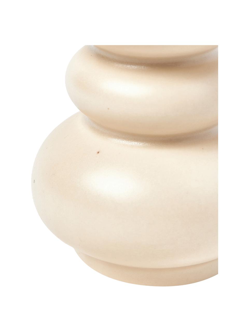 Decoratieve vaas Bastone in organische vorm, Keramiek, Beige, Ø 3 x H 12 cm