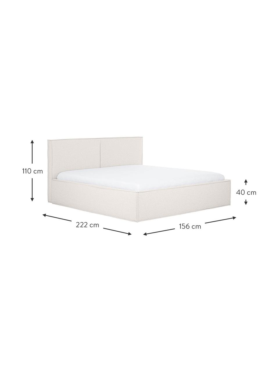 Čalouněná postel s úložným prostorem Dream, Greige, Š 200 cm, D 200 cm