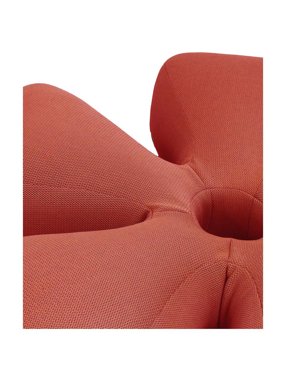 Grand pouf d'extérieur fait main Flower, Rouge corail, Ø 110 x haut. 25 cm