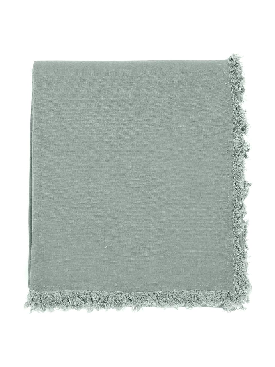 Chemin de table vert sauge pur coton Nalia, 100 % coton, Vert sauge, larg. 50 x long. 160 cm