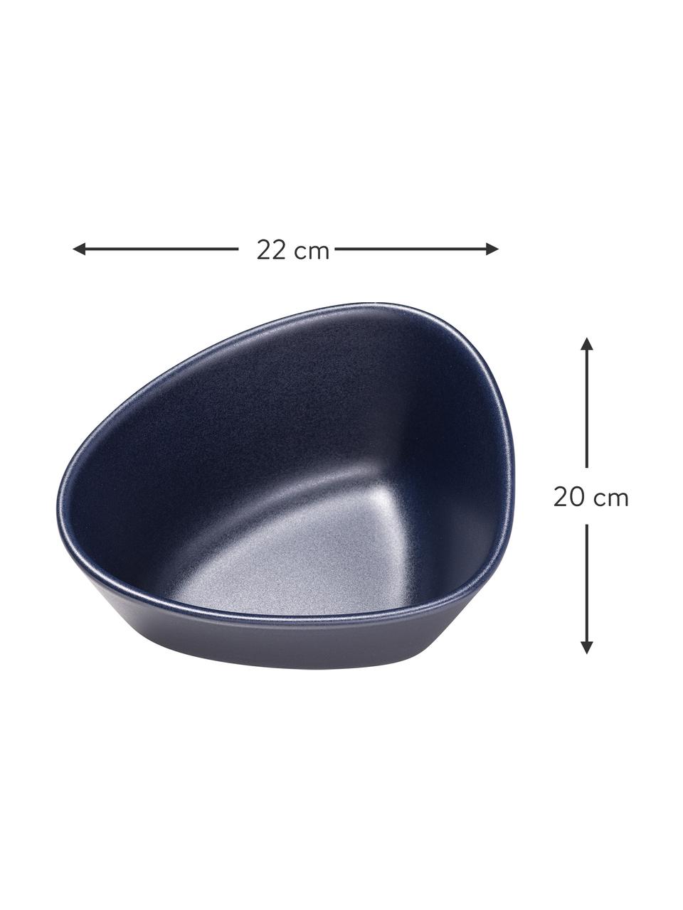 Ručně vyrobená mísa Monaco, Kamenina, Námořnická modrá, Š 22 cm, V 10 cm