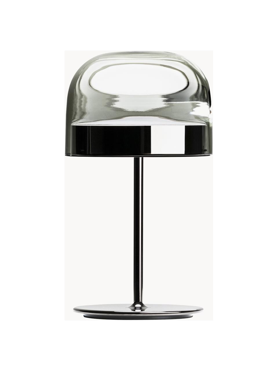 Ručne vyrobená stolová LED lampa Equatore, Priehľadná, čierna, Ø 24 x V 43 cm