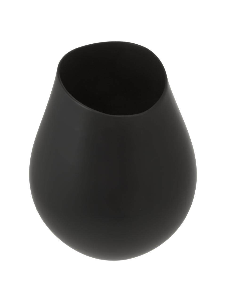 Handgefertigte Vase Opium aus Steingut, Steingut, Schwarz, Ø 26 x H 39 cm