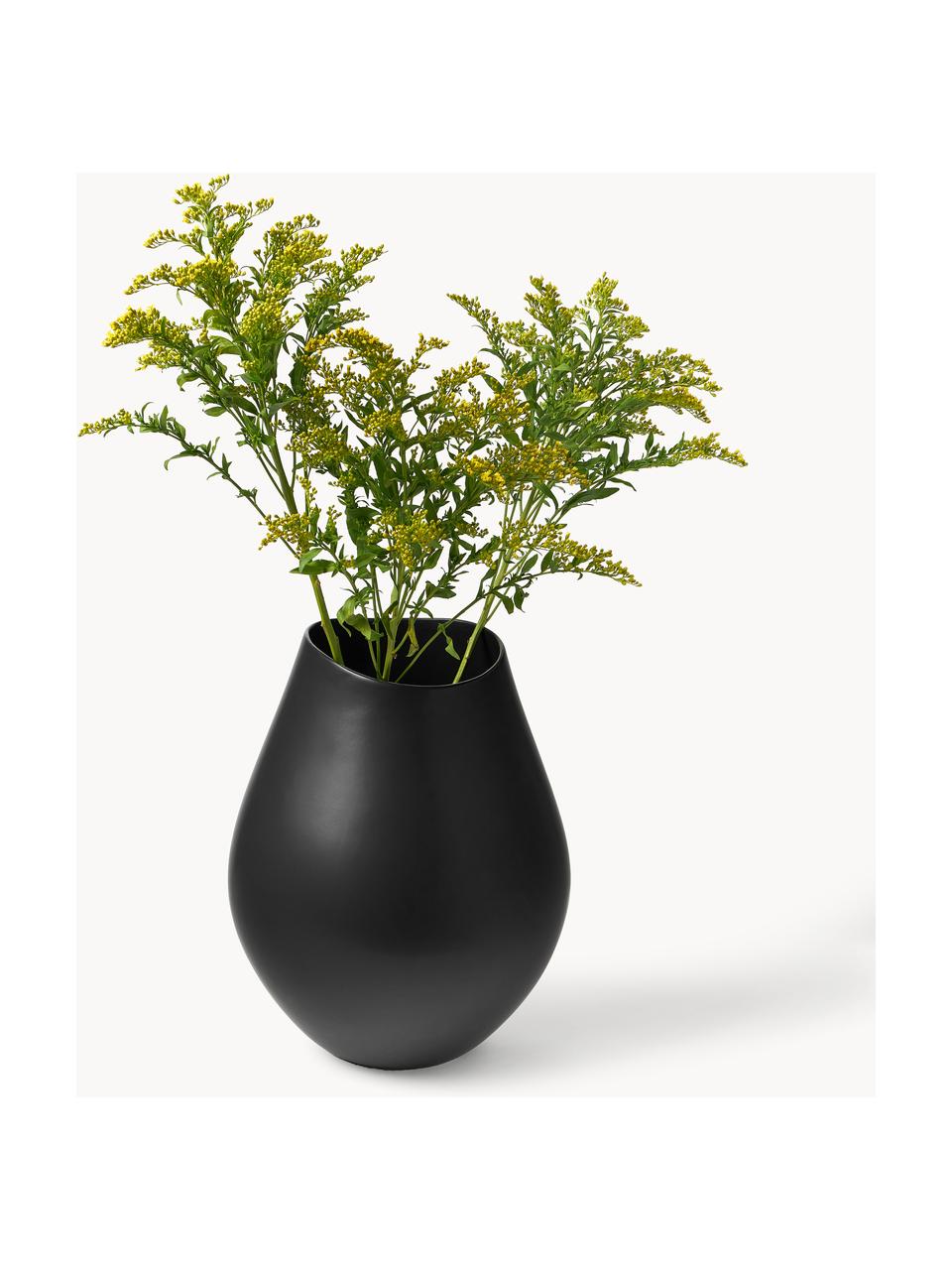 Ručne vyrobená váza z kameniny Opium, Kamenina, Čierna, Ø 27 x V 41 cm