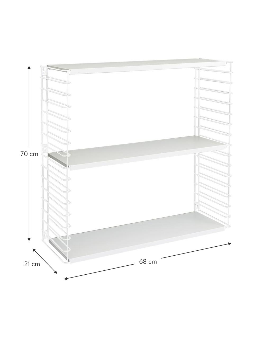 Estante de pared Tomado, Estructura: metal, recubierto, Estante: madera, Gris, blanco, An 68 x Al 70 cm