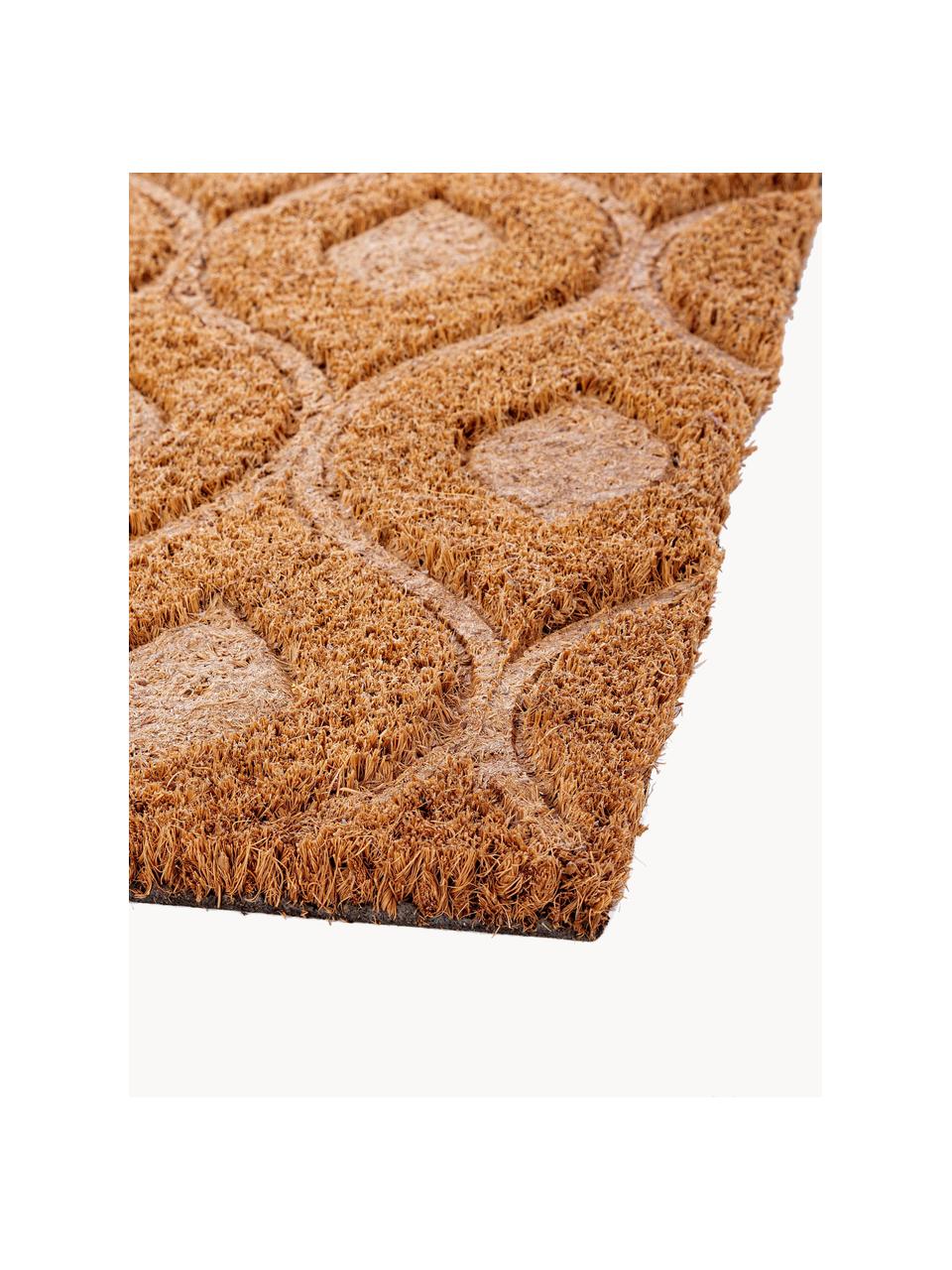 Fussmatte Maris mit Hoch-Tief-Struktur, 60 % Kokosfaser, 40 % Polyester, Brauntöne, B 60 x L 40 cm