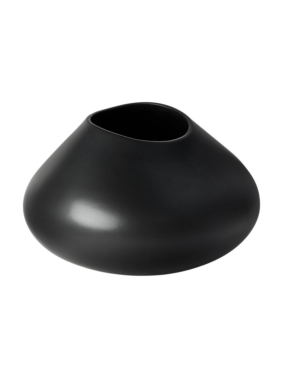 Ručně vyrobená váza Latona, Kamenina, Černá, Ø 26 cm, V 19 cm