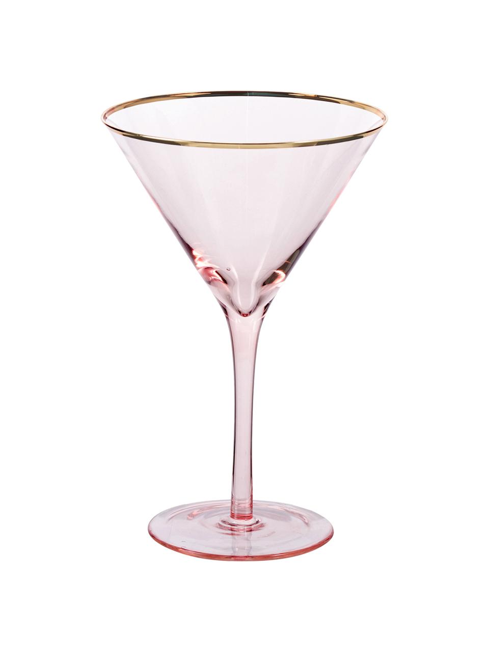 Copas martini Chloe, 4 uds., Vidrio, Melocotón, Ø 12 x Al 19 cm