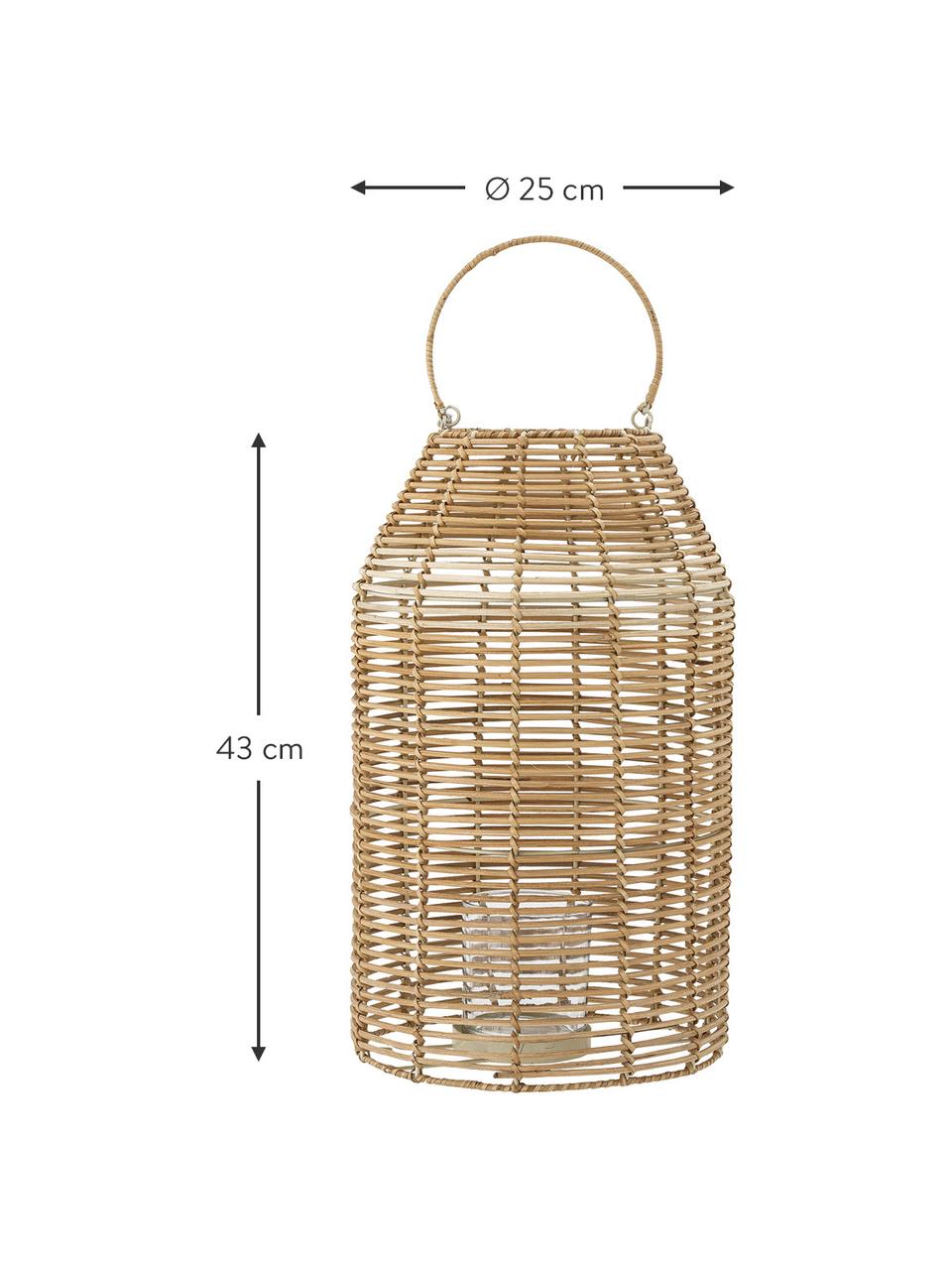 Rattan-Laterne Ferdi, Hellbraun, Ø 25 x H 43 cm