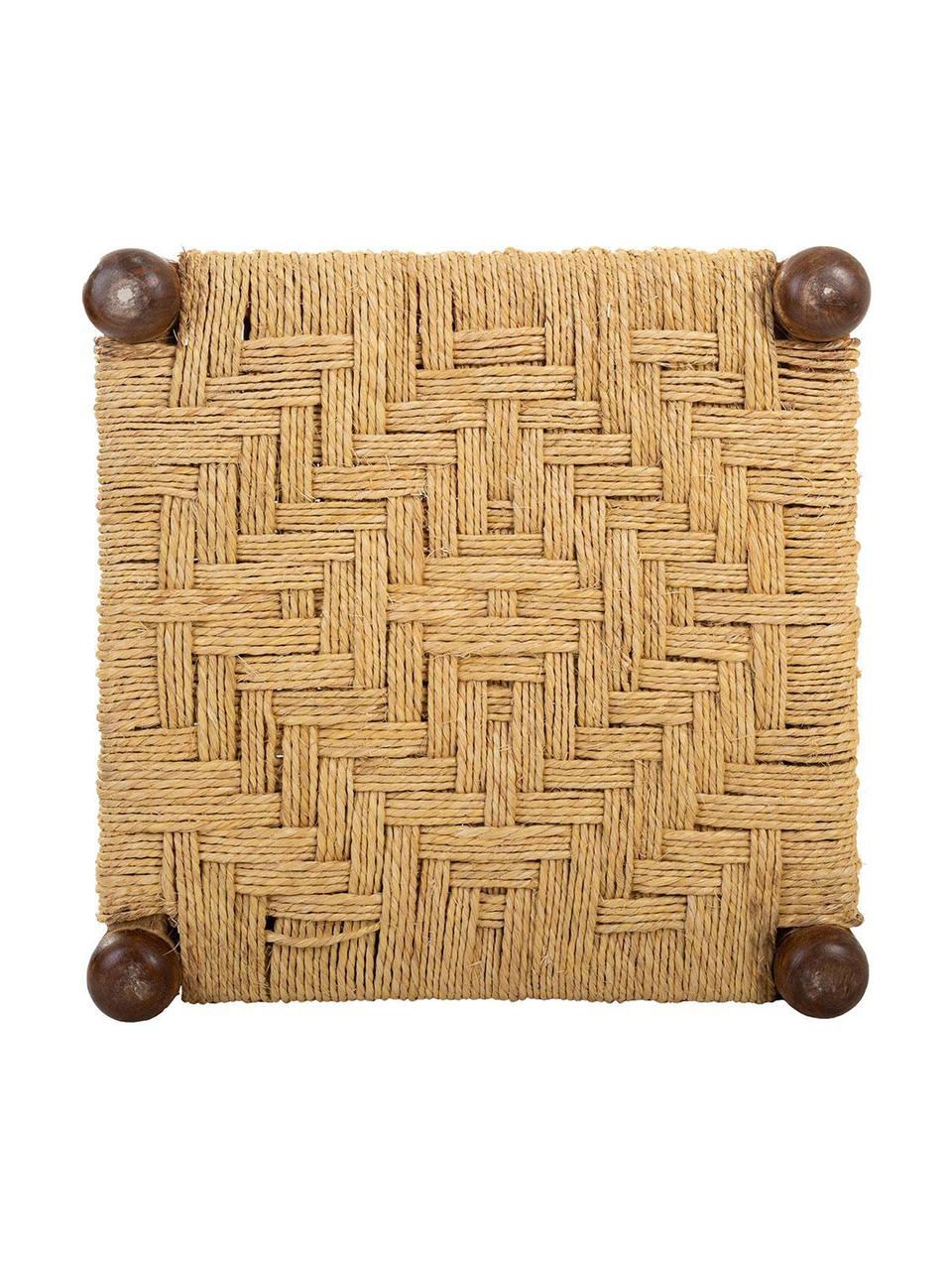 Taburete Alicia, Patas: madera de mango, Asiento: cuerda, Marrón, beige , An 39 x Al 27 cm