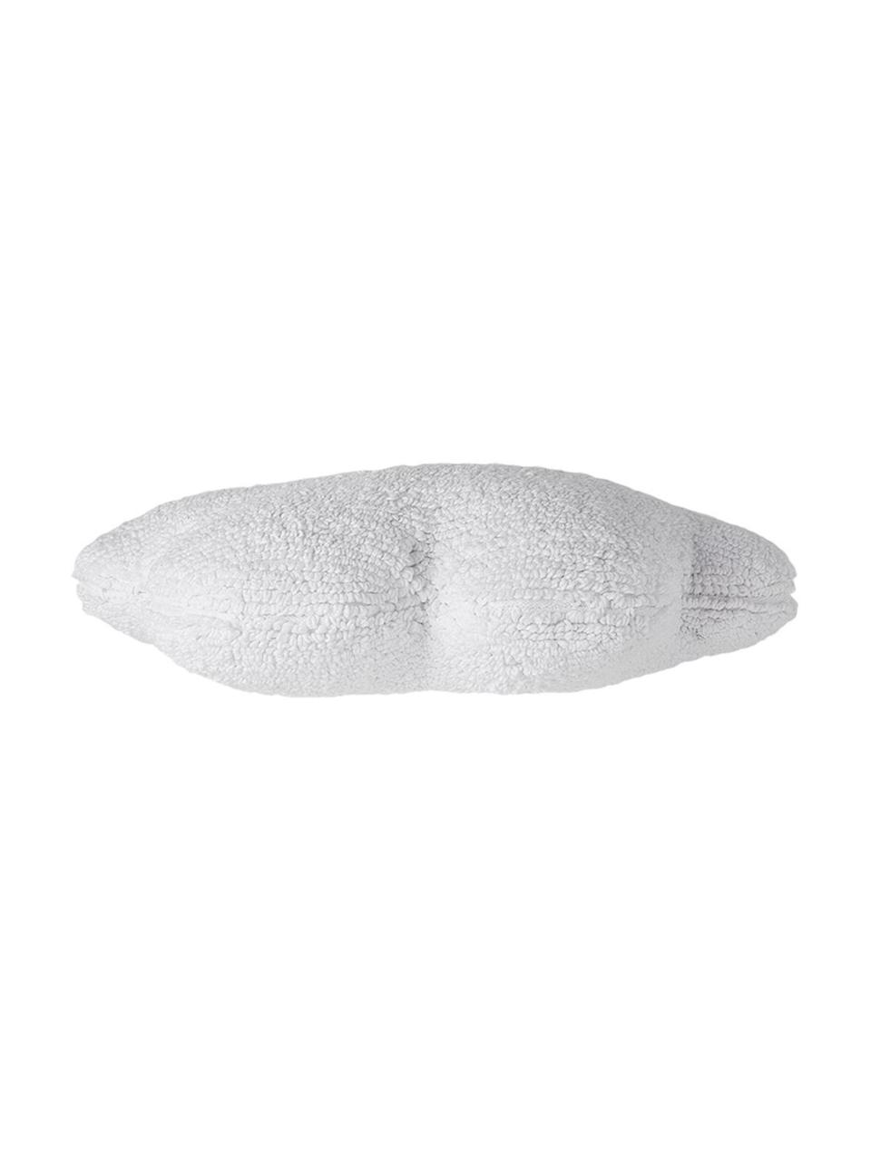 Cuscino morbido in cotone fatto a mano Nuvola, Custodia: 97% cotone, 3% fibra sint, Bianco, Larg. 52 x Lung. 42 cm