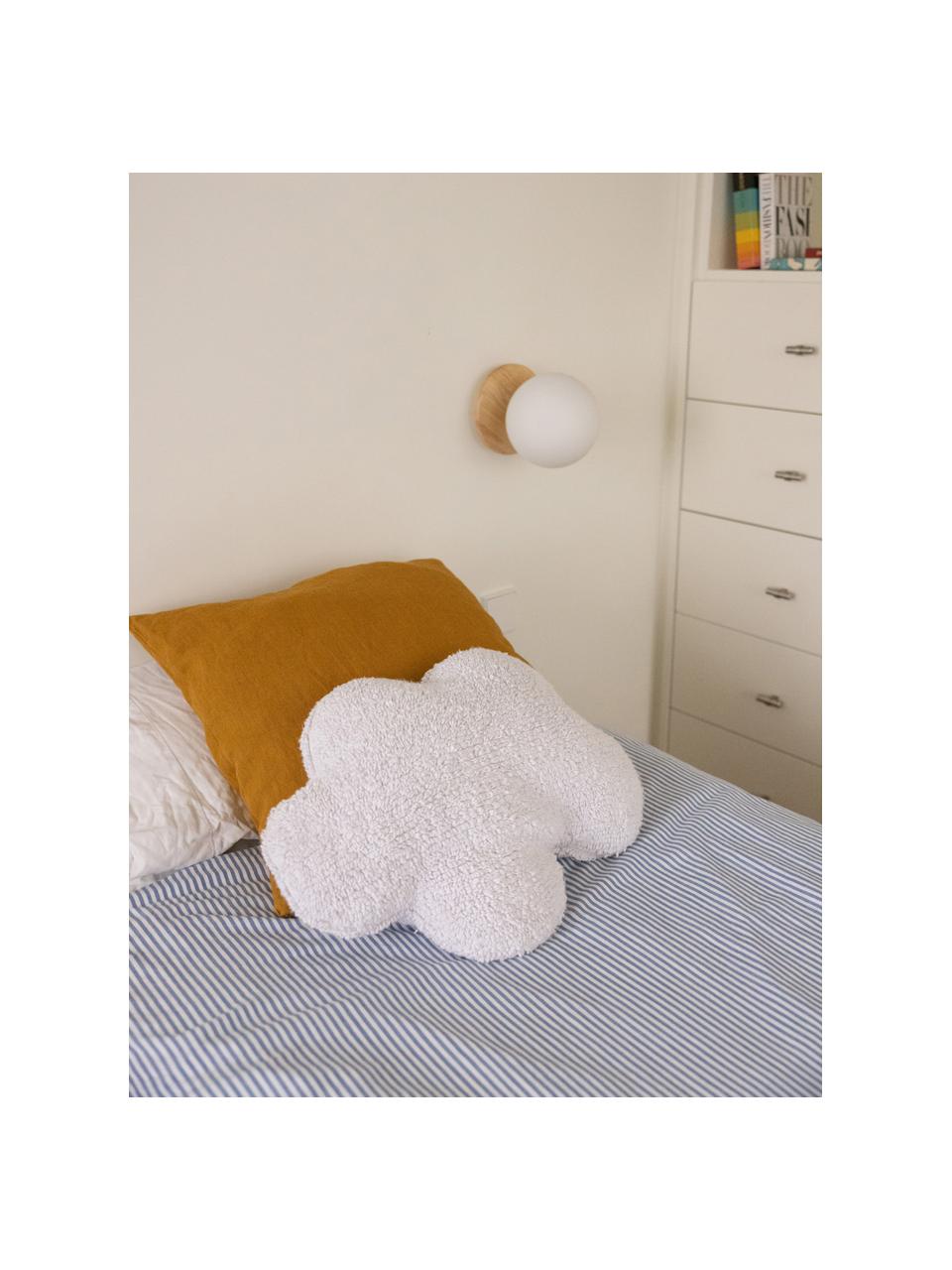 Cojín peluche artesanal de algodón Cloud, Funda: 97% algodón, 3% fibra sin, Blanco, An 52 x Al 42 cm