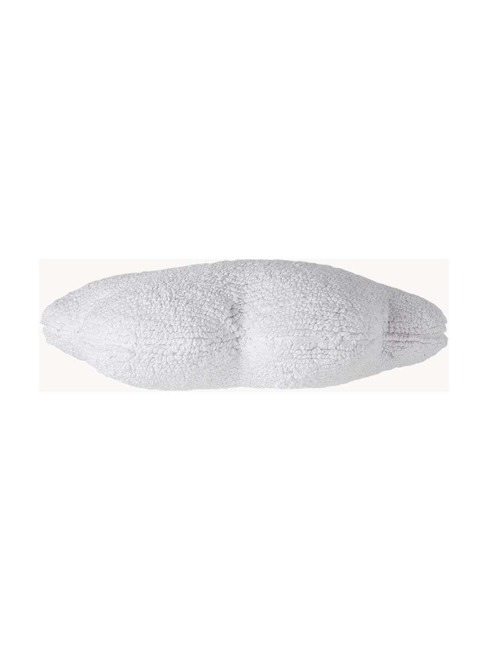 Cuscino morbido in cotone fatto a mano Cloud, Custodia: 97% cotone, 3% fibra sint, Bianco, Larg. 52 x Lung. 42 cm