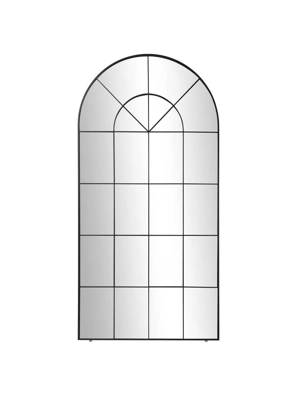 Espejo de pie de metal Clarita, Estructura: metal con pintura en polv, Espejo: cristal, Parte trasera: tablero de fibras de dens, Negro, An 90 x Al 180 cm