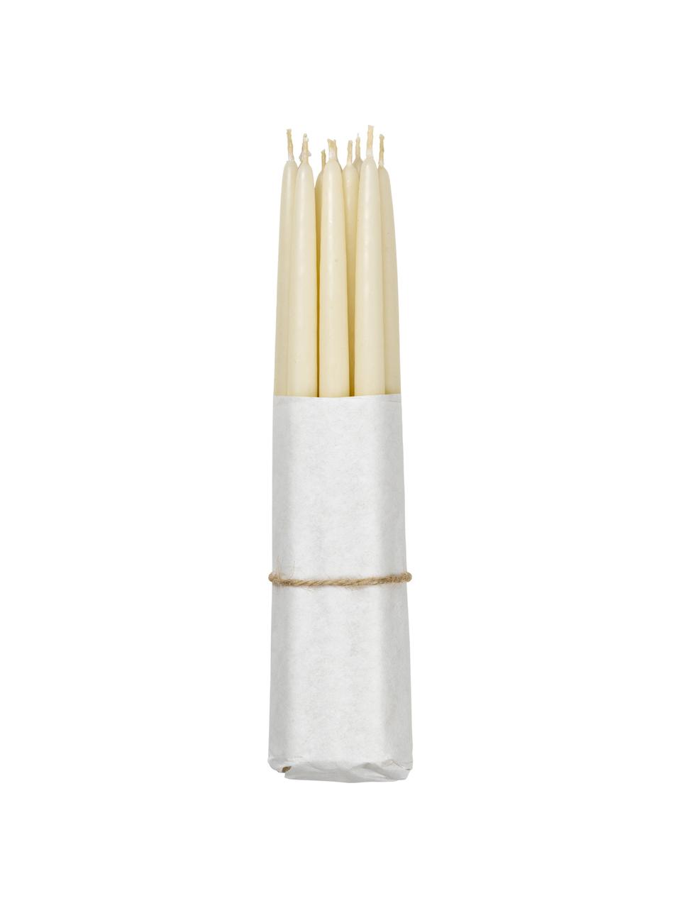 Velas cónicas Loka, 10 uds., Cera, Blanco crema, Ø 1 x Al 21 cm