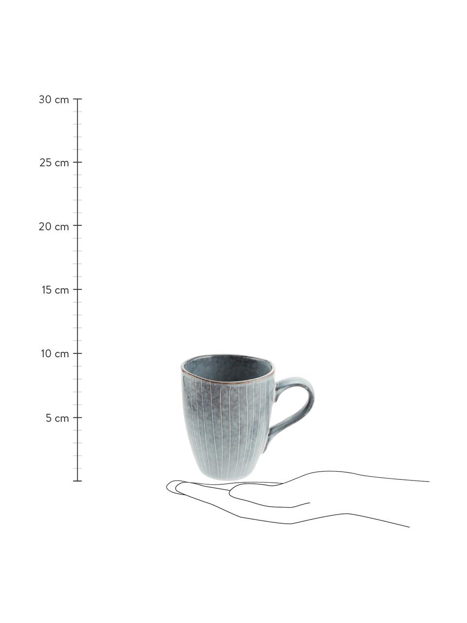 Tazza fatta a mano in varie misure Nordic Sea 6 pz, Gres, Tonalità grigie, tonalità blu, Ø 8 x Alt. 10 cm, 250 ml