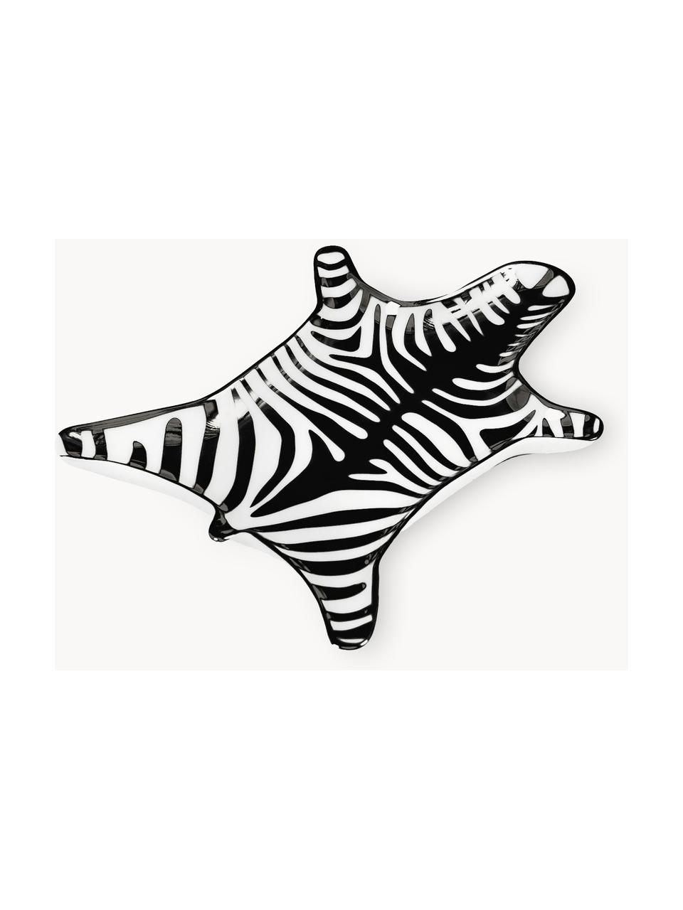 Dekorativní porcelánový talíř Zebra, Porcelán, Černá, bílá, Š 15 cm, H 10 cm