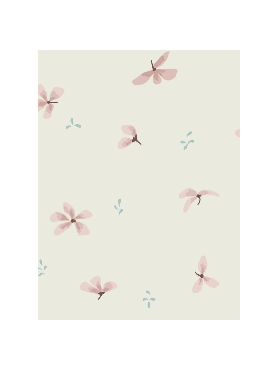 Colchón cambiador de algodón ecológico Wildflower, Funda: 100% algodón ecológico co, Crema, rosa, An 50 x L 65 cm
