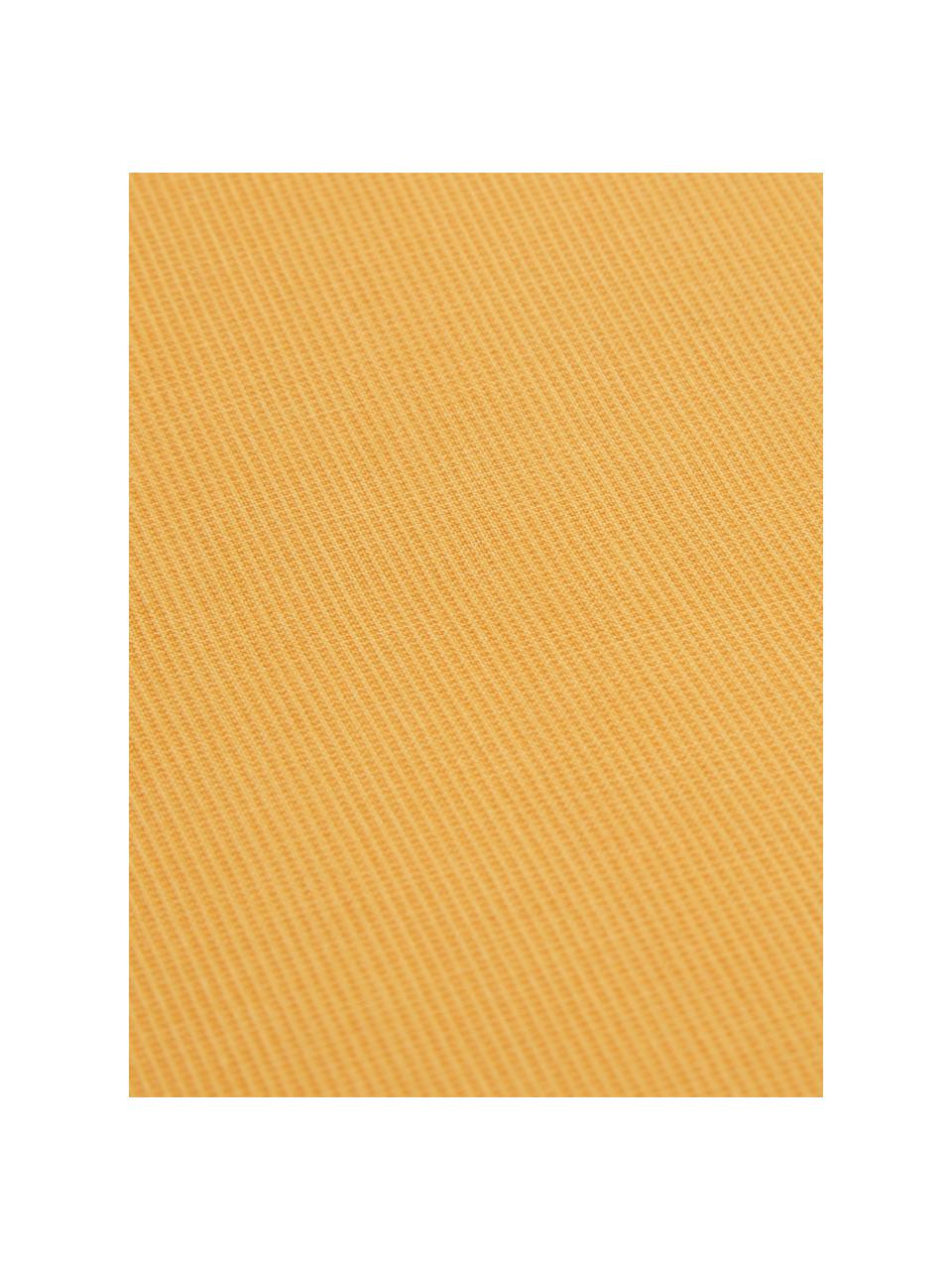 Baumwoll-Bettwäsche Soft mit feinem Struktur-Print, Webart: Renforcé Renforcé besteht, Ockergelb, 135 x 200 cm + 1 Kissen 80 x 80 cm