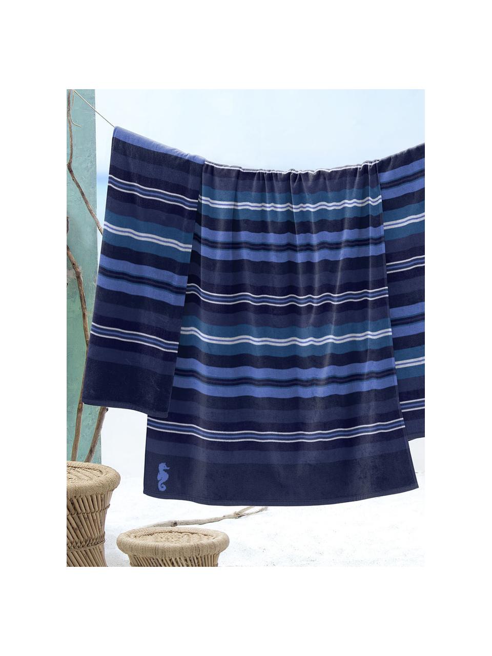 Toalla de playa Hampton, Velour (algodón)
Gramaje medio, 420 g/m², Tonos azul, An 100 x L 180 cm