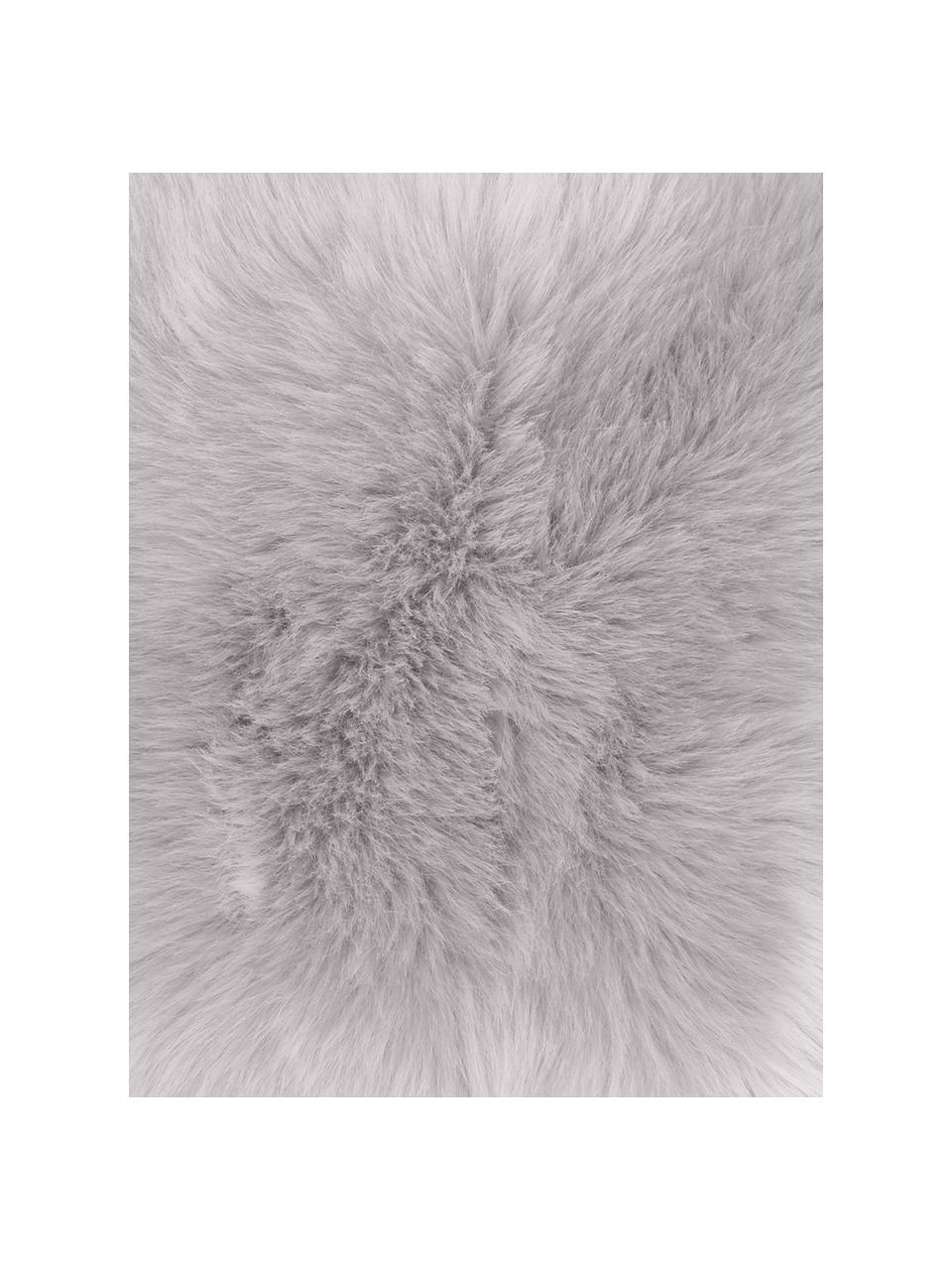 Imitatie schapenvacht Mathilde, glad, Bovenzijde: 65% acryl, 35% polyester, Onderzijde: 100% polyester, Lichtgrijs, B 60 x L 180 cm