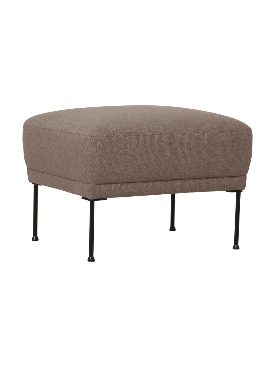 Puf z metalowymi nogami Fluente, Tapicerka: 100% poliester Dzięki tka, Stelaż: lite drewno sosnowe z cer, Nogi: metal malowany proszkowo, Brązowa tkanina, S 62 x W 46 cm