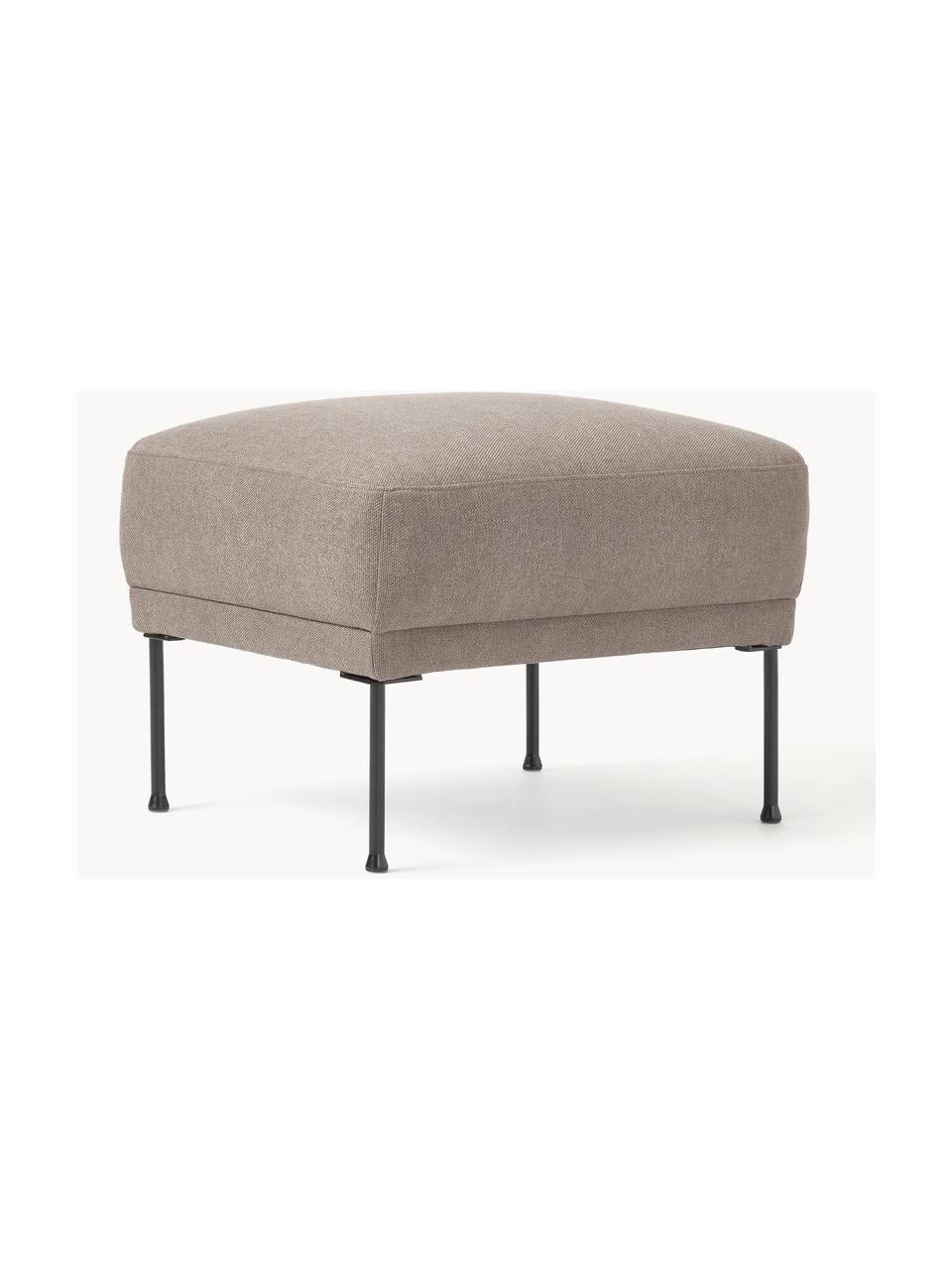 Pouf Fluente, Tissu taupe, larg. 62 x prof. 50 cm