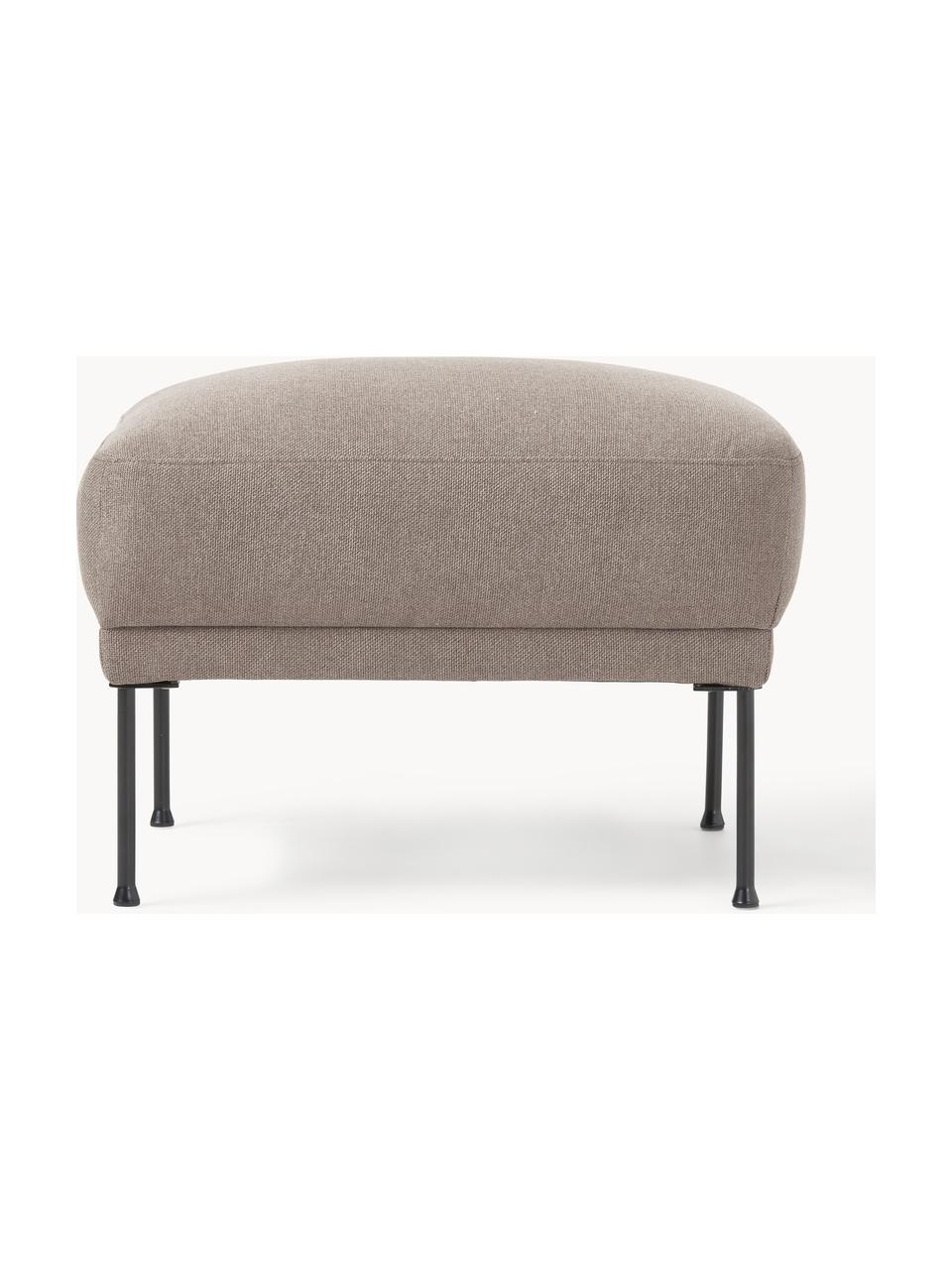 Sofa-Hocker Fluente, Bezug: 100% Polyester 115.000 Sc, Gestell: Massives Kiefernholz, Füße: Metall, pulverbeschichtet, Webstoff Taupe, B 62 x T 50 cm