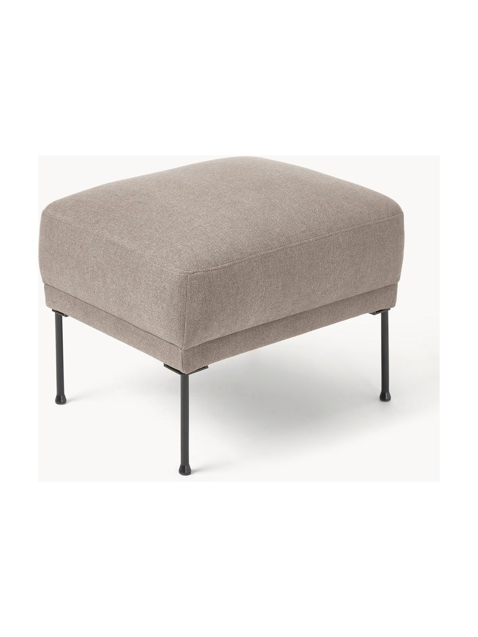 Sofa-Hocker Fluente, Bezug: 100% Polyester 115.000 Sc, Gestell: Massives Kiefernholz, Füße: Metall, pulverbeschichtet, Webstoff Taupe, B 62 x T 50 cm