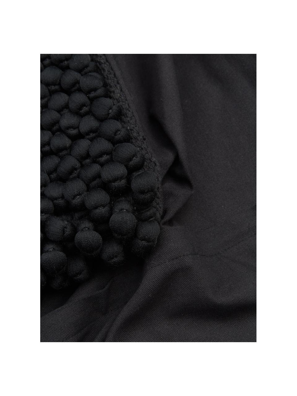 Kissenhülle Iona in Schwarz, Vorderseite: 76% Polyester, 24% Baumwo, Rückseite: 100% Baumwolle, Schwarz, 45 x 45 cm